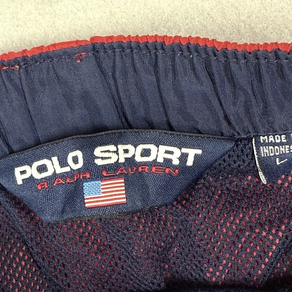 Polo Ralph Lauren Sport Swim Trunks Mens Large USA Flag‎ Logo Y2K Board Shorts